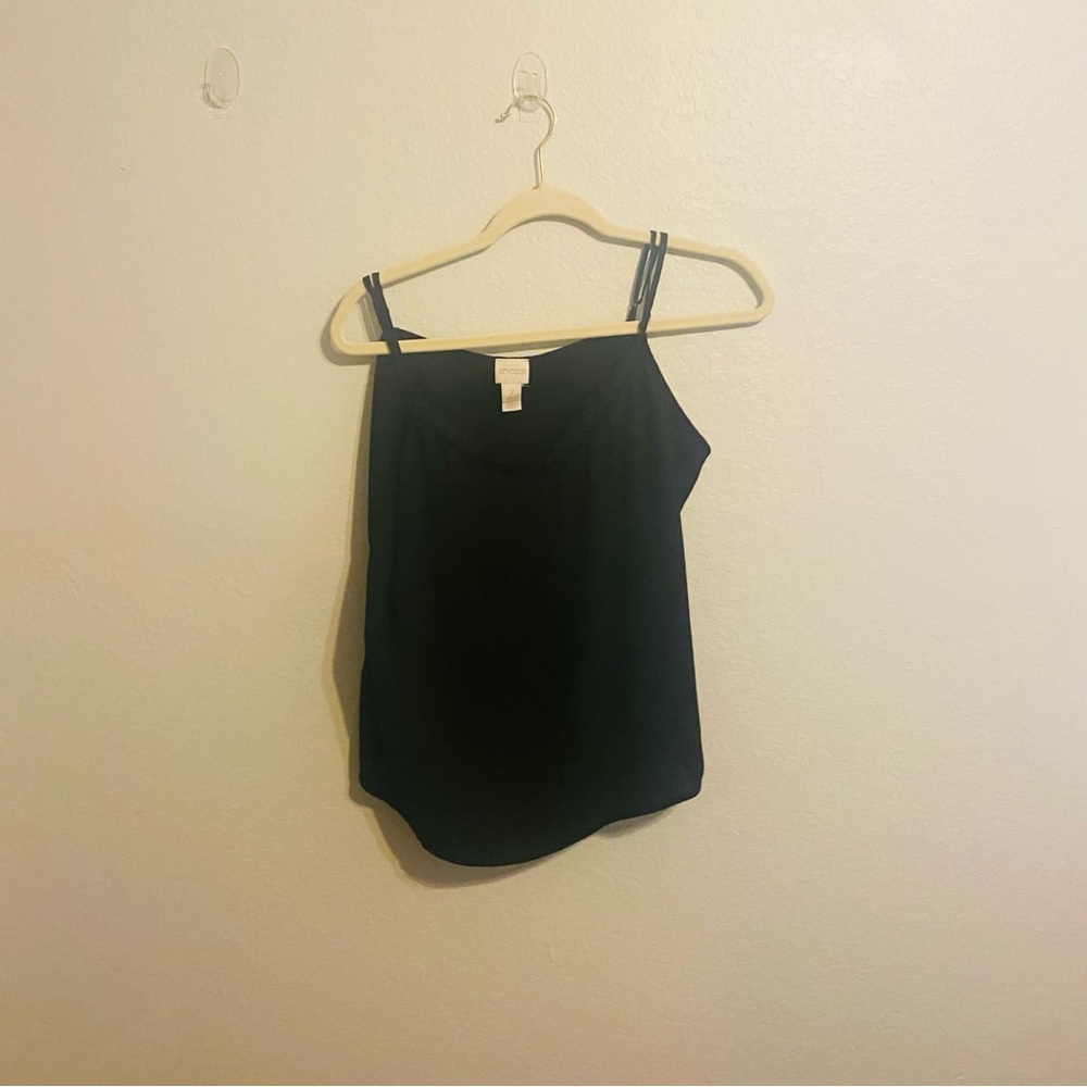 Chico's Asymmetrical Black Camisole Top